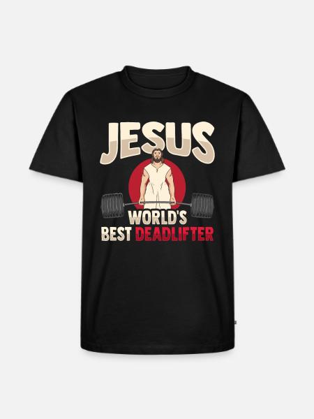 Jesus Weightlifter - Men's Premium Organic T-Shirt - black