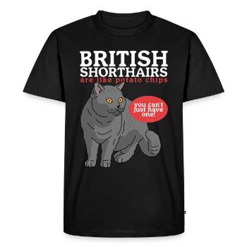 British Shorthair | Cadeau British Shorthair - T-shirt Premium bio Homme - noir - Devant - Nico (187cm)