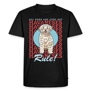 Havanese Dogs Dog Owner Gift - Men's Premium Organic T-Shirt - black - Front - Nico (187cm)