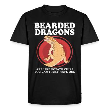 Cadeau reptiles dragons barbus - T-shirt Premium bio Homme - noir - Devant - Nico (187cm)