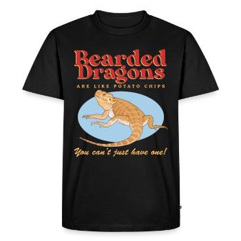 Dragon barbu Reptiles Dragons barbus Cadeau - T-shirt Premium bio Homme - noir - Devant - Nico (187cm)