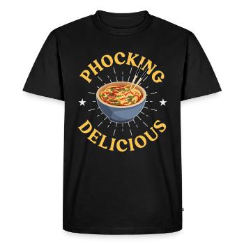 Phocking Délicieuse soupe de nouilles Pho asiatique Pho - T-shirt Premium bio Homme - noir - Devant - Nico (187cm)