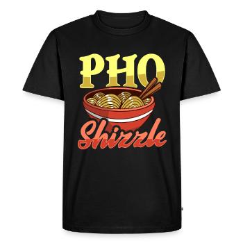 Pho Shizzle Soupe asiatique de nouilles Pho - T-shirt Premium bio Homme - noir - Devant - Nico (187cm)