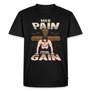 Jesus Fitness Training - T-shirt Premium bio Homme - noir - Devant - Nico (187cm)