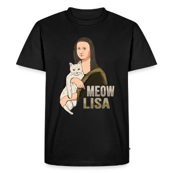 Mona Lisa Cat Art Lovers Cat Lovers - T-shirt Premium bio Homme - noir - Devant - Nico (187cm)