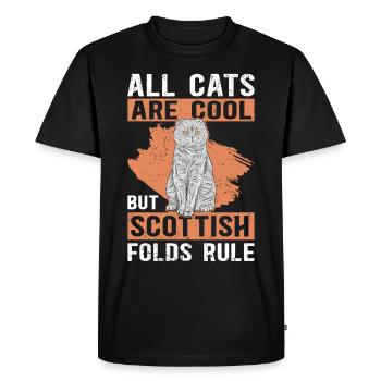 Scottish Folding Ear Cat Scottish Fold Gift - Men's Premium Organic T-Shirt - black - Front - Nico (187cm)