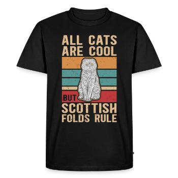 Scottish folding ear cat | Scottish Fold Gift - Men's Premium Organic T-Shirt - black - Front - Nico (187cm)