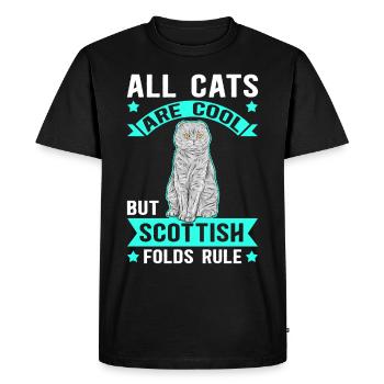 Scottish Folding Ear Cat Cats Gift - Men's Premium Organic T-Shirt - black - Front - Nico (187cm)