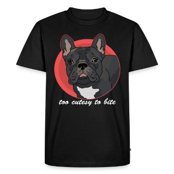 Français Bulldog | Français Cadeau Bulldog - T-shirt Premium bio Homme - noir - Devant - Nico (187cm)