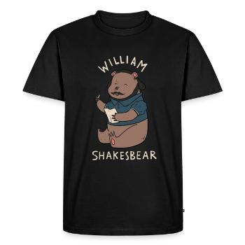 William Shakespeare Bear Animal Design - T-shirt Premium bio Homme - noir - Devant - Nico (187cm)