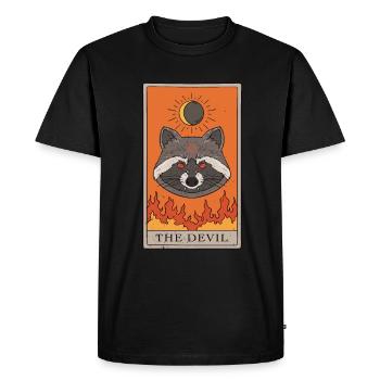 Raccoon Devil Tarot Card Tarot - Men's Premium Organic T-Shirt - black - Front - Nico (187cm)