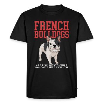Français Bulldog | Français Cadeau Bulldog - T-shirt Premium bio Homme - noir - Devant - Nico (187cm)