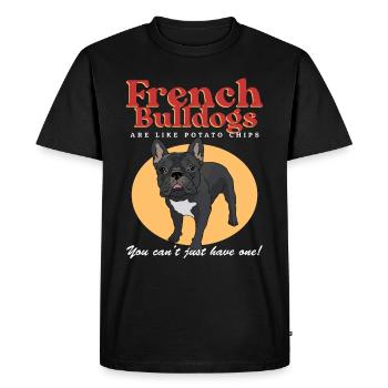 Français Cadeau Bulldog Français Bulldog - T-shirt Premium bio Homme - noir - Devant - Nico (187cm)