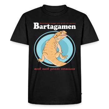 Dragon barbu Reptiles Dragons barbus Cadeau - T-shirt Premium bio Homme - noir - Devant - Nico (187cm)