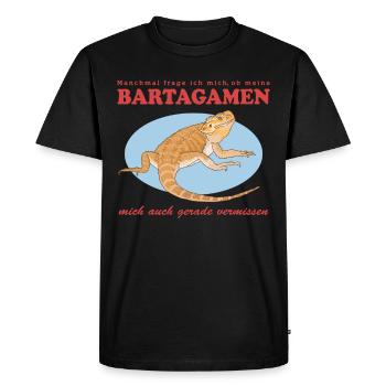 Cadeau reptiles dragons barbus - T-shirt Premium bio Homme - noir - Devant - Nico (187cm)