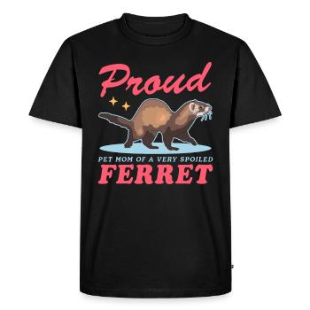 Furet Maman | Cadeau de propriétaire de furet - T-shirt Premium bio Homme - noir - Devant - Nico (187cm)
