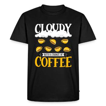 Cloudy with a chance for coffee design - Men's Premium Organic T-Shirt - black - Front - Nico (187cm)
