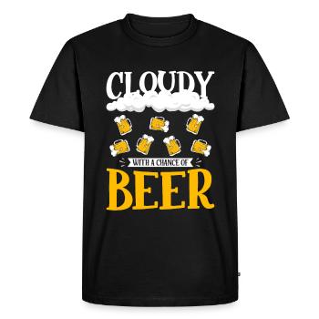 Nuageux avec une chance pour la conception de la bière - T-shirt Premium bio Homme - noir - Devant - Nico (187cm)