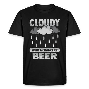 Nuageux avec une chance pour la conception de la bière - T-shirt Premium bio Homme - noir - Devant - Nico (187cm)