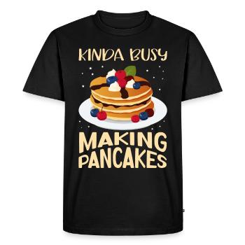 Crêpe Pancake Egg Cake Cadeau - T-shirt Premium bio Homme - noir - Devant - Nico (187cm)