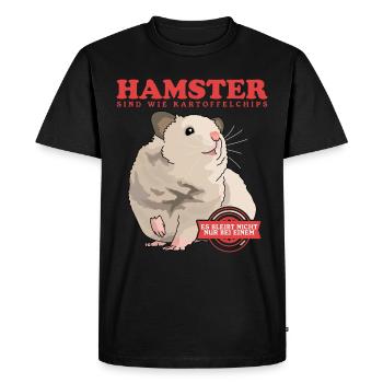Hamster Golden Hamster | Dwarf Hamster Gift - Men's Premium Organic T-Shirt - black - Front - Nico (187cm)