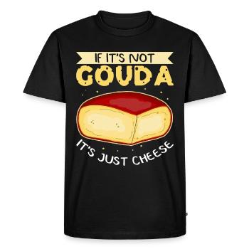 Gouda cheese cheeses cheese lovers gift - Men's Premium Organic T-Shirt - black - Front - Nico (187cm)