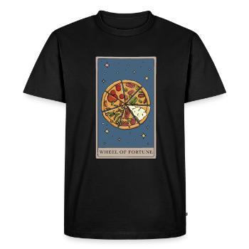 Wheel of Fortune Pizza Design for a Tarot Card Reader - Men's Premium Organic T-Shirt - black - Front - Nico (187cm)