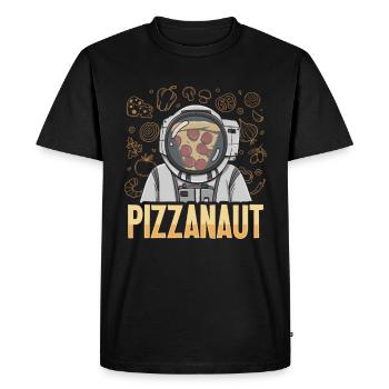 Pizzanaut design for a hobby pizza baker - Men's Premium Organic T-Shirt - black - Front - Nico (187cm)