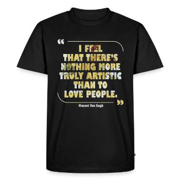 Citation d’art positif par Van Gogh Design - T-shirt Premium bio Homme - noir - Devant - Nico (187cm)