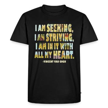 Citation d’art positif par Van Gogh Design - T-shirt Premium bio Homme - noir - Devant - Nico (187cm)