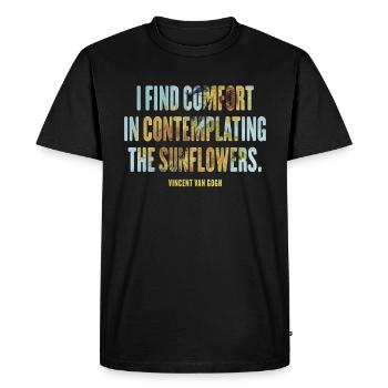 Citation d’art de tournesol par Van Gogh Design - T-shirt Premium bio Homme - noir - Devant - Nico (187cm)