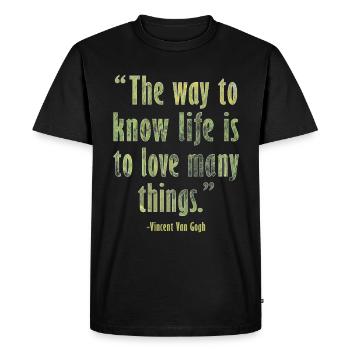 Citation d’art positif par Van Gogh Design - T-shirt Premium bio Homme - noir - Devant - Nico (187cm)