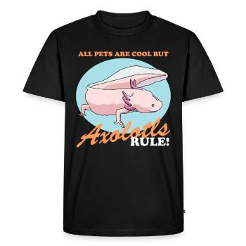 Axolotl amphibiens à queue Axolotls amphibiens cadeau - T-shirt Premium bio Homme - noir - Devant - Nico (187cm)