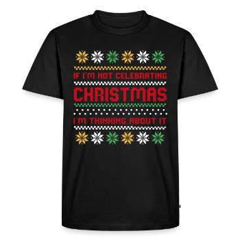 Affreux Noël | Cadeau de Noël moche - T-shirt Premium bio Homme - noir - Devant - Nico (187cm)