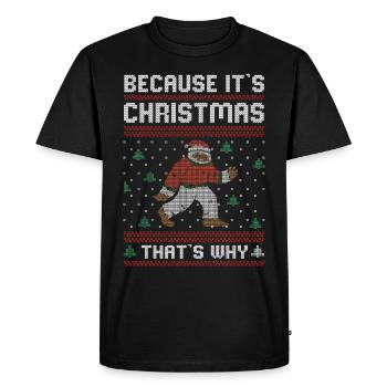Affreux Noël | Cadeau de Noël moche - T-shirt Premium bio Homme - noir - Devant - Nico (187cm)
