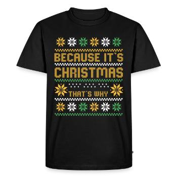 Noël moche Cadeau de Noël moche - T-shirt Premium bio Homme - noir - Devant - Nico (187cm)