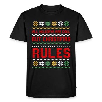 Affreux Noël | Cadeau de Noël moche - T-shirt Premium bio Homme - noir - Devant - Nico (187cm)