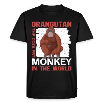 Singes orangs-outans Cadeau Orang-outan - T-shirt Premium bio Homme - noir - Devant - Nico (187cm)