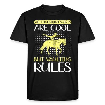 Saut de cheval Sports équestres Cadeau de sports équestres - T-shirt Premium bio Homme - noir - Devant - Nico (187cm)
