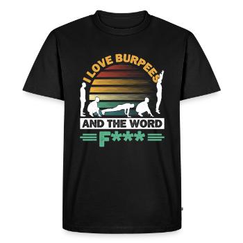 J’adore le design des burpees pour l’entraînement aérobique - T-shirt Premium bio Homme - noir - Devant - Nico (187cm)