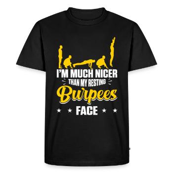 Burpees - T-shirt Premium bio Homme - noir - Devant - Nico (187cm)