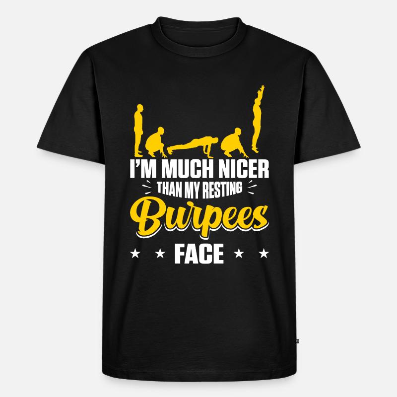 Burpees - Männer Premium Bio T-Shirt - Schwarz
