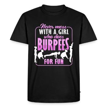 Burpees Girl Design pour femme aérobique - T-shirt Premium bio Homme - noir - Devant - Nico (187cm)