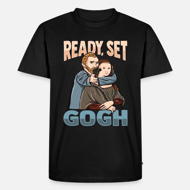 Van Gogh Kunst Mona Lisa - Männer Premium Bio T-Shirt - Schwarz