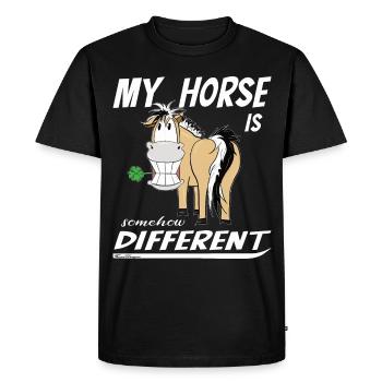 horse is somehow different funny norwegian - Men's Premium Organic T-Shirt - black - Front - Nico (187cm)