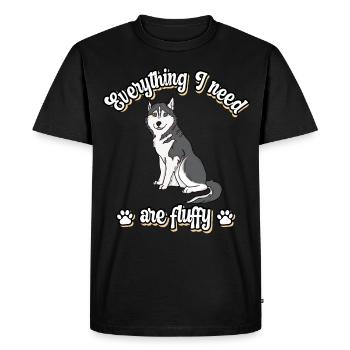 Tout ce dont j’ai besoin est moelleux chien doux Gris - T-shirt Premium bio Homme - noir - Devant - Nico (187cm)