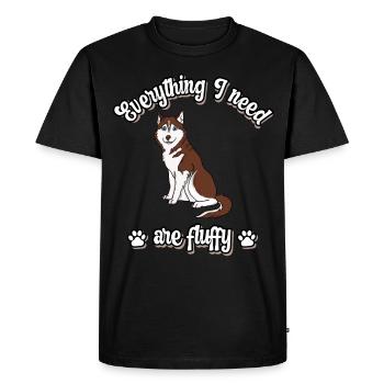 Tout ce dont j’ai besoin sont des chiens doux et moelleux rouges - T-shirt Premium bio Homme - noir - Devant - Nico (187cm)