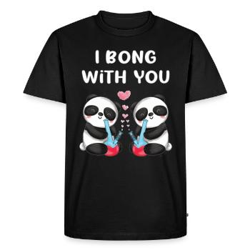 Je bong avec toi en amour panda ours mignons - T-shirt Premium bio Homme - noir - Devant - Nico (187cm)