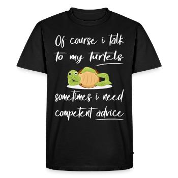 Funny Turtle Design Pet - Men's Premium Organic T-Shirt - black - Front - Nico (187cm)