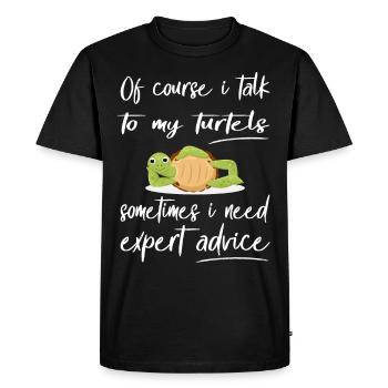 Funny Turtle Design Pet - Men's Premium Organic T-Shirt - black - Front - Nico (187cm)